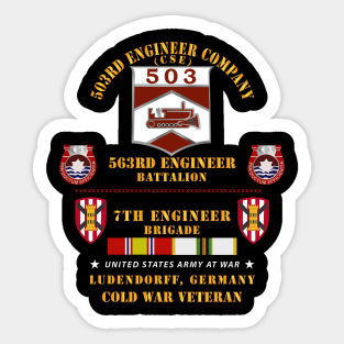 503rd Eng Company,  563rd Engineer Bn, 7th Eng Bde, Ludendorff, Germany w COLD SVC X 300 Sticker